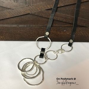 Leather and Silver Necklace